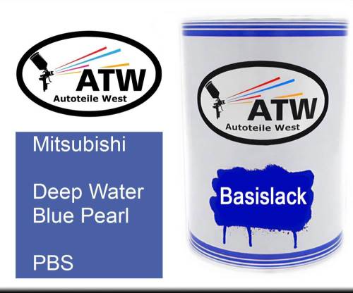 Mitsubishi, Deep Water Blue Pearl, PBS: 500ml Lackdose, von ATW Autoteile West.